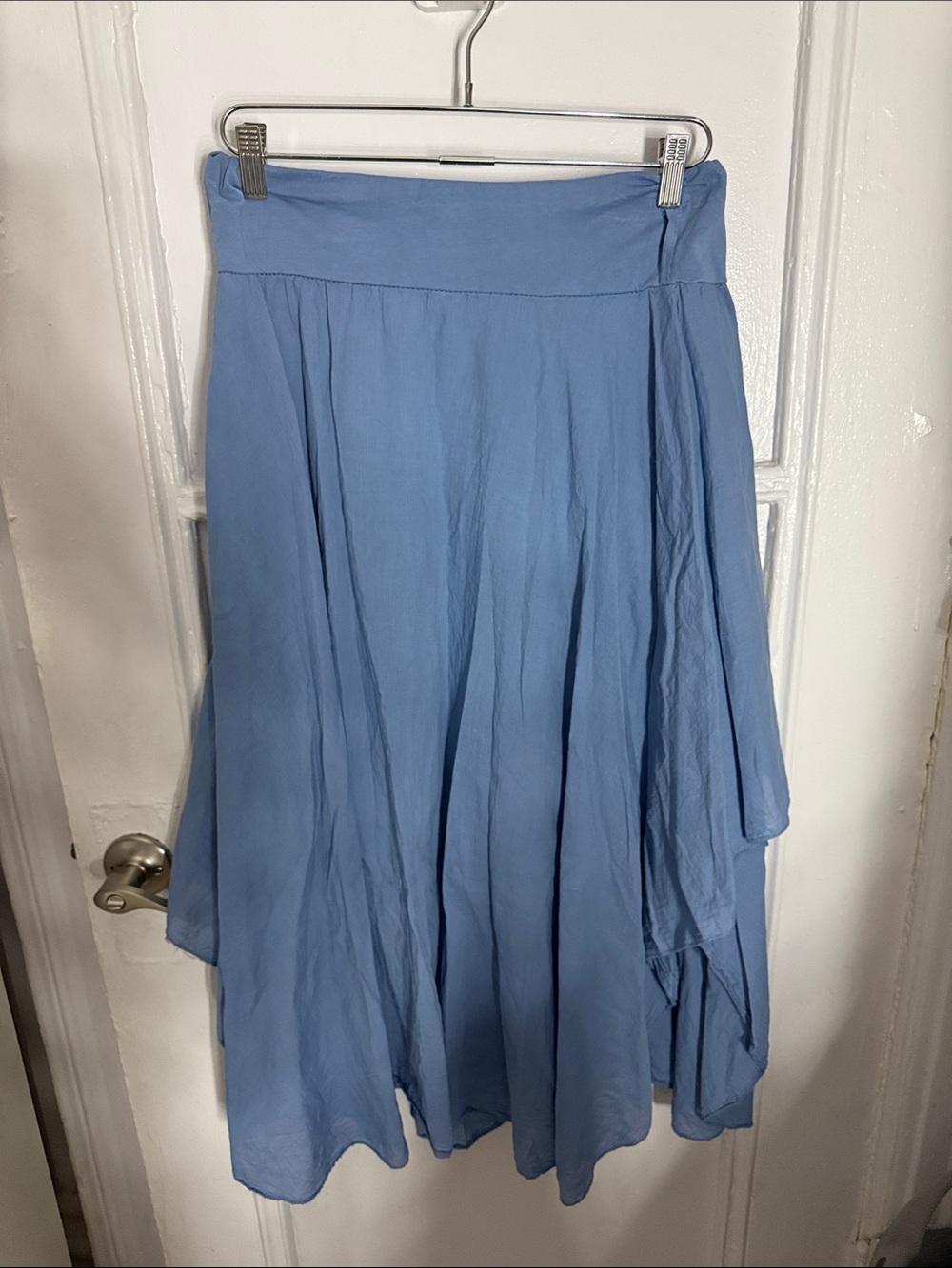 Light Blue Women's Flowing Midi Skirt